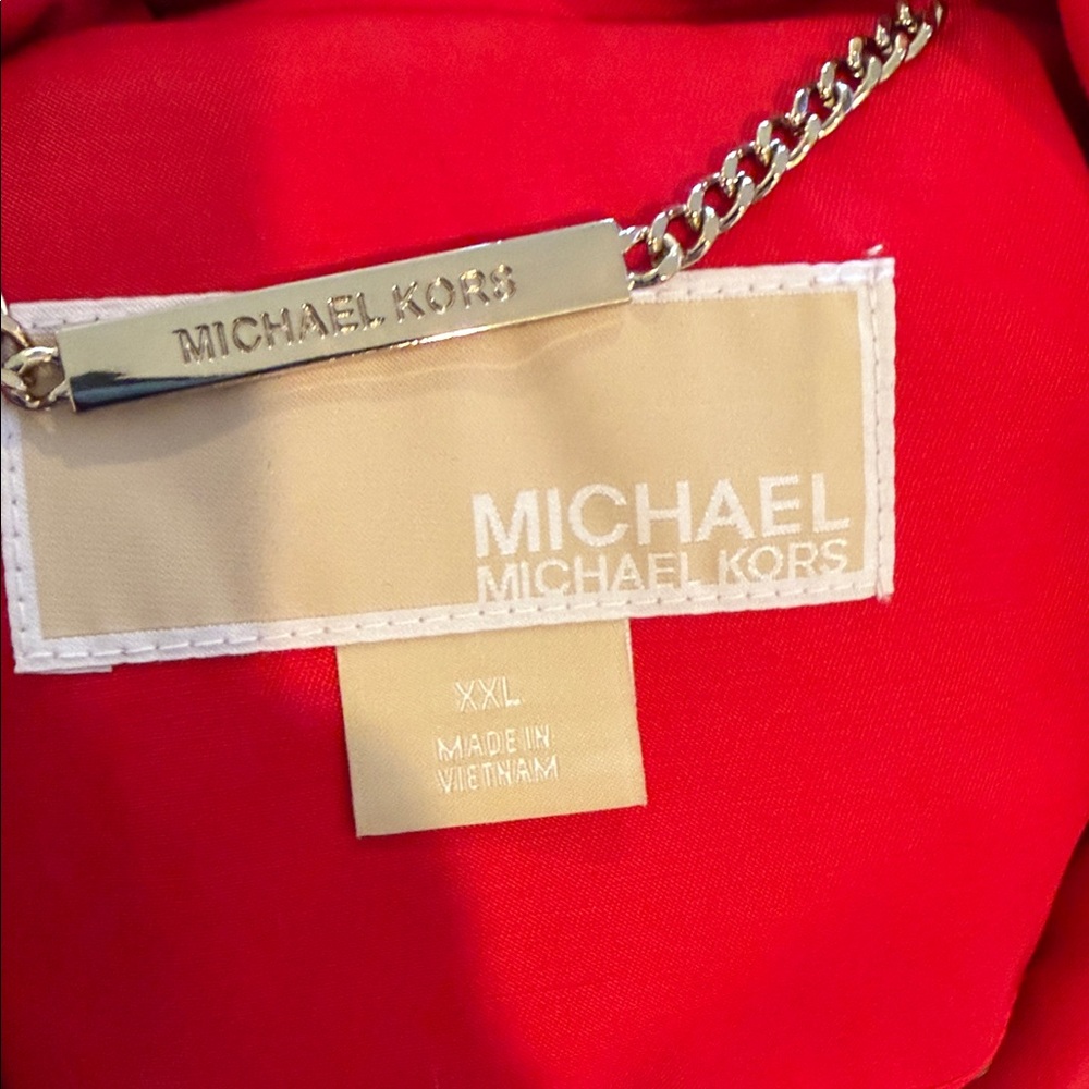 Michael KORS women’s red long raincoat jacket XXL EUC - Picture 5 of 5